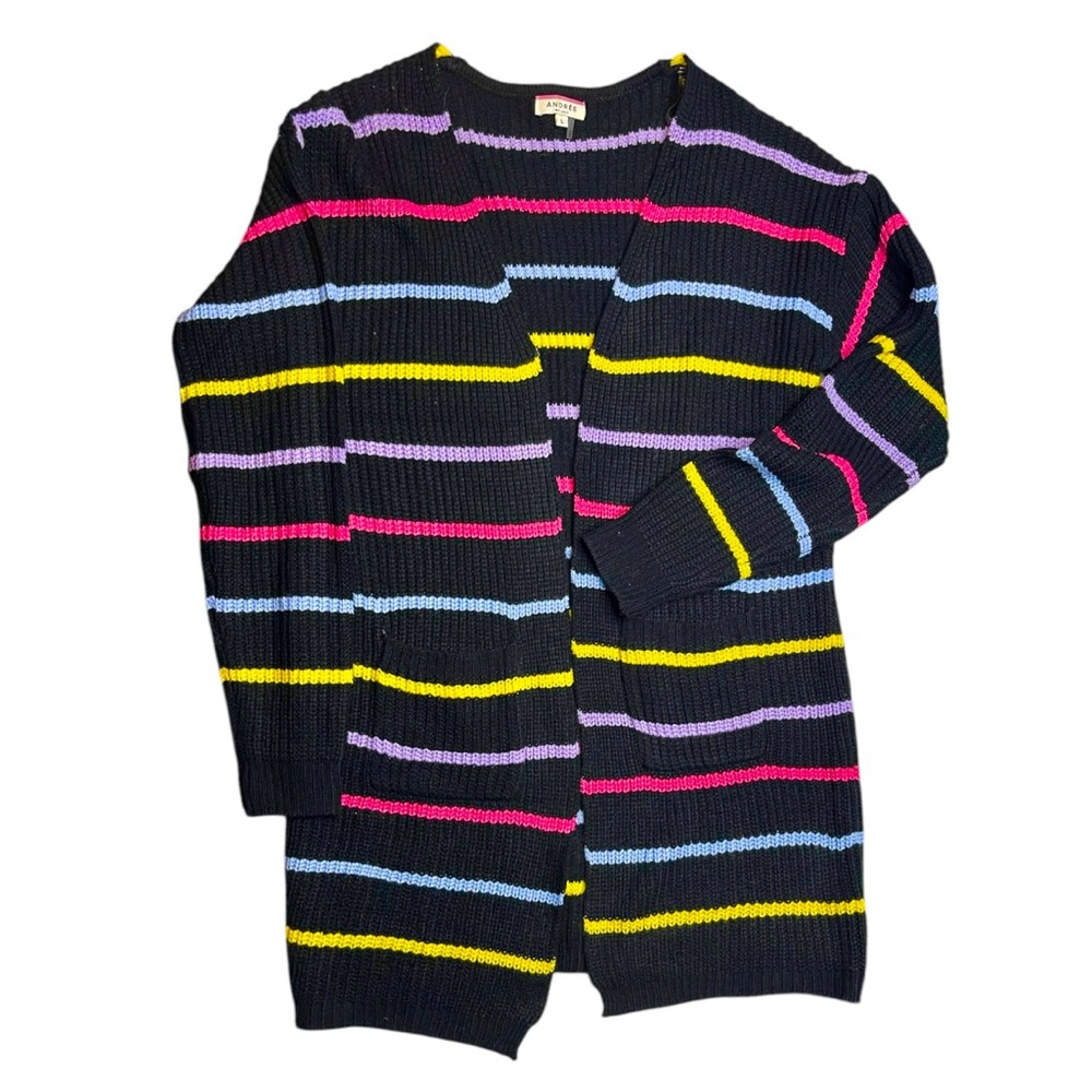 Andrée by Unit Women’s Striped Open Front Cardigan | Size Large